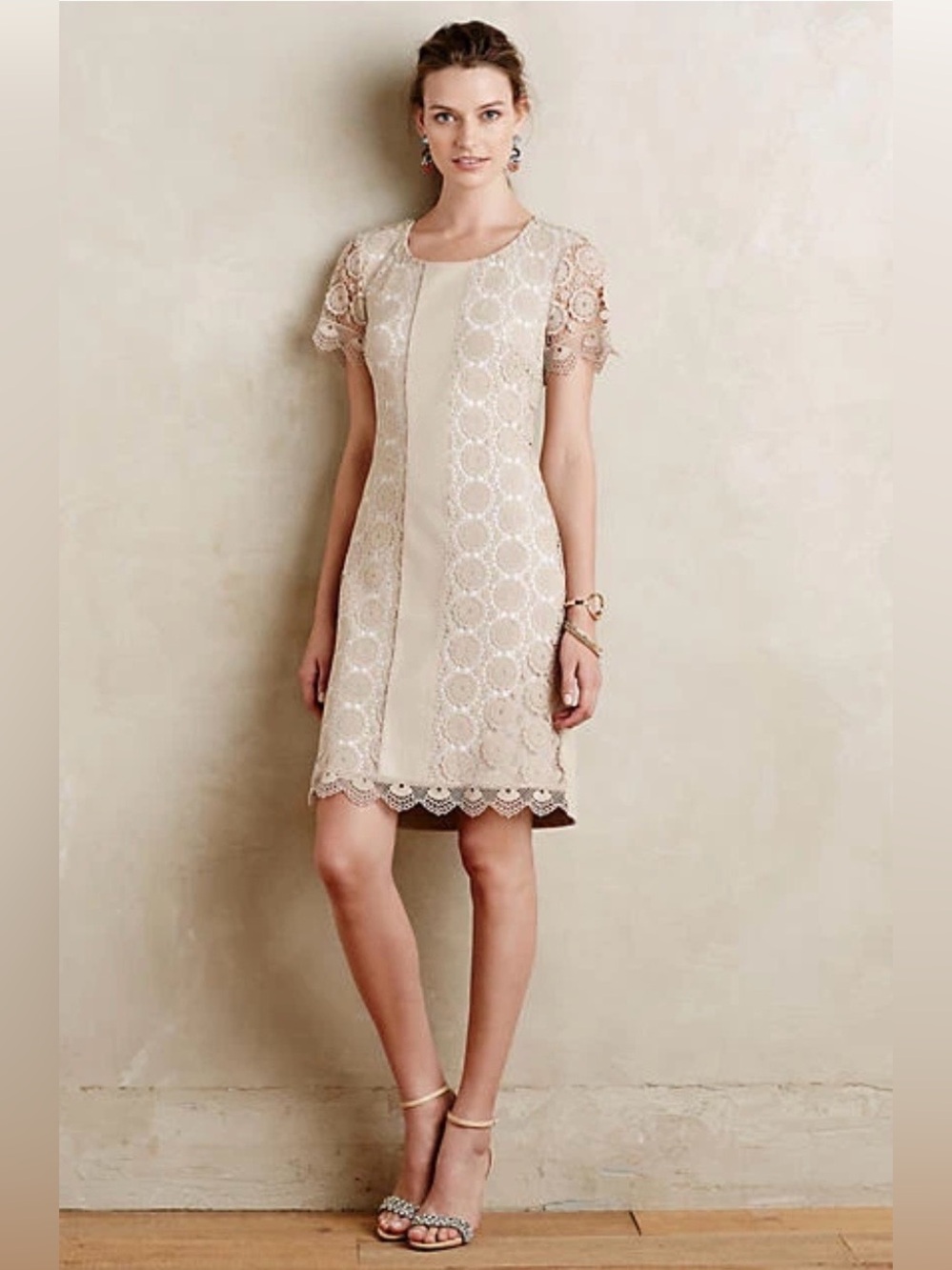 Anthropologie NWT Bailey 44 Leather Stripe Shift Dress s